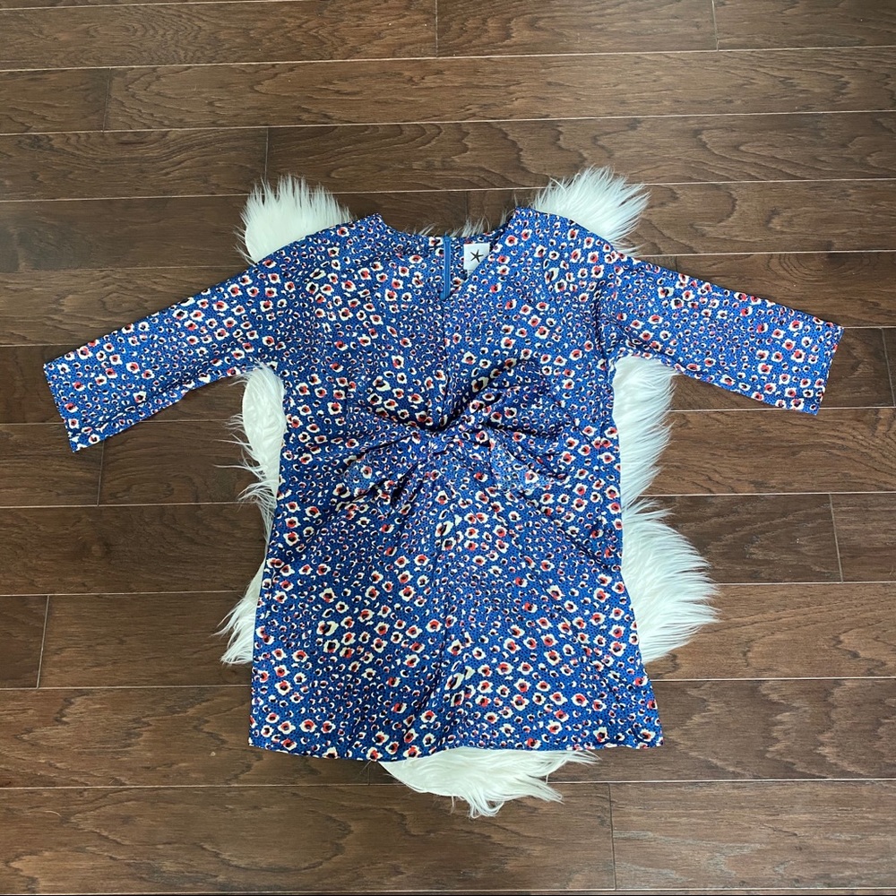 [Aoyama Itchome] Tie Bow Waist 3/4 Sleeve Dress - Picture 2 of 8